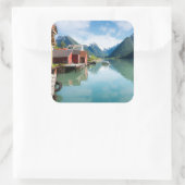 ノルウェーのFjaerlandsfjord fjord風景 スクエアシール (バッグ)