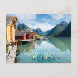 ノルウェーのFjaerlandsfjord fjord風景 ポストカード