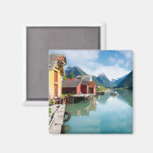 ノルウェーのFjaerlandsfjord fjord風景 マグネット (正面/裏面)