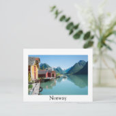 ノルウェーのFjordとFjordのハガキ縁どー ポストカード (スタンド正面)