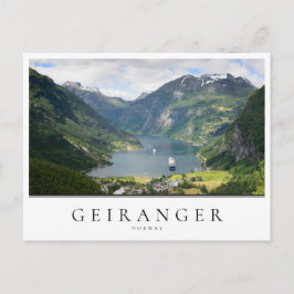 ノルウェーのGeiranger fjord ポストカード