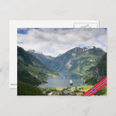 ノルウェーのGeirangerfjordのはがき ポストカード (正面/裏面)