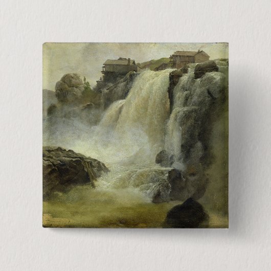 ノルウェーのHaugfoss、1827年 缶バッジ (正面)