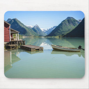 ノルウェーのmousepadのフィヨルドの景色 マウスパッド