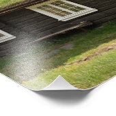 ノルウェーのSodルーフログキャビン写真プリント フォトプリント (角)