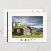 ノルウェーのSodルーフログキャビン白い文字はがき ポストカード (正面/裏面)