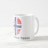 ノルウェーのtouchの指紋の旗 コーヒーマグカップ (正面右)
