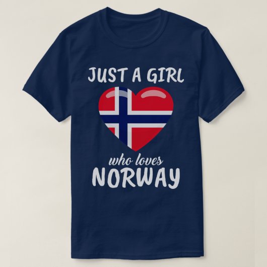 ノルウェーを愛する女の子 Tシャツ (デザイン正面)