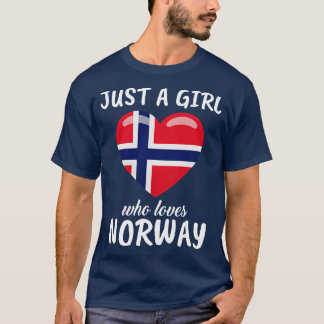 ノルウェーを愛する女の子 Tシャツ
