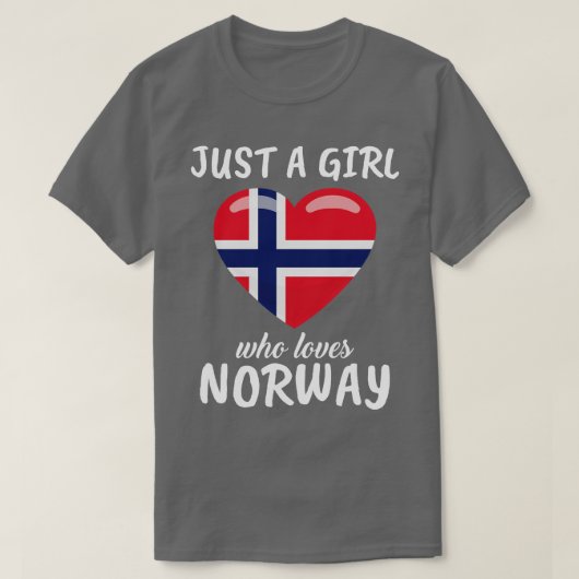 ノルウェーを愛する女の子 Tシャツ (デザイン正面)