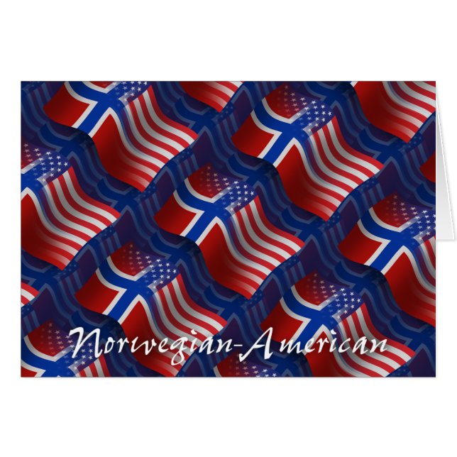 ノルウェーアメリカの振る旗 (正面横)