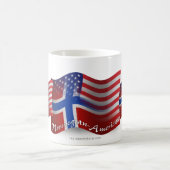 ノルウェーアメリカの振る旗 コーヒーマグカップ (中央)