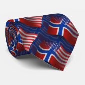 ノルウェーアメリカの振る旗 ネクタイ (ロール)