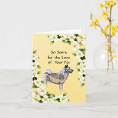 ノルウェーエルクハウンドとドッグウッド – 悔やみや弔慰 カード (黄色い花)