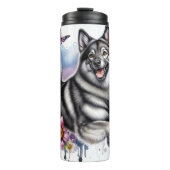 ノルウェーエルクハウンドの花の森 タンブラー (正面)