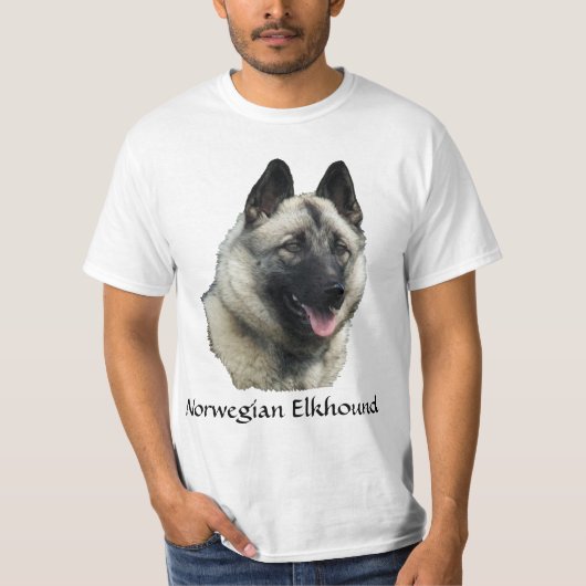 ノルウェーエルクハウンドアート Tシャツ (正面)