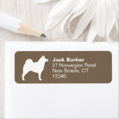 ノルウェーエルクハウンドドッグシルエット差出人住所 ラベル (インサイチュ)