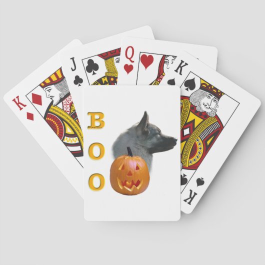 ノルウェーエルクハウンドハロウィーンブー トランプ (裏面)