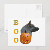 ノルウェーエルクハウンドハロウィーンブー ポストカード (正面/裏面)