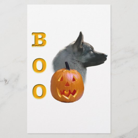 ノルウェーエルクハウンドハロウィーンブー 便箋 (正面)