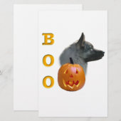 ノルウェーエルクハウンドハロウィーンブー 便箋 (正面/裏面)