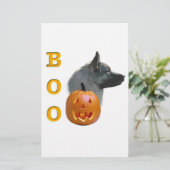 ノルウェーエルクハウンドハロウィーンブー 便箋 (スタンド正面)