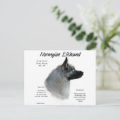 ノルウェーエルクハウンド履歴デザイン ポストカード (スタンド正面)