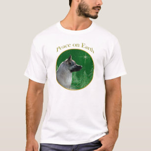 ノルウェーエルクハウンド平和 Tシャツ