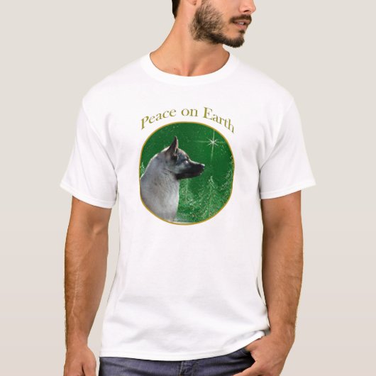ノルウェーエルクハウンド平和 Tシャツ (正面)
