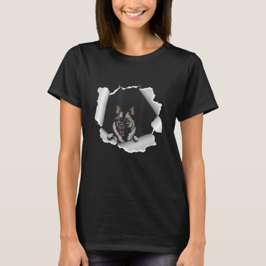 ノルウェーエルクハウンド犬のお父さんの日 Tシャツ (正面)