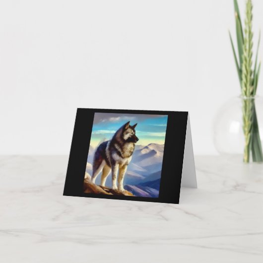 ノルウェーエルクハウンド犬 カード (正面)