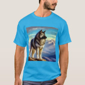 ノルウェーエルクハウンド犬 Tシャツ (正面)