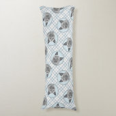 ノルウェーエルクハウンド絵を描の可愛いオリジナルドッグアート ボディピロー (正面縦)