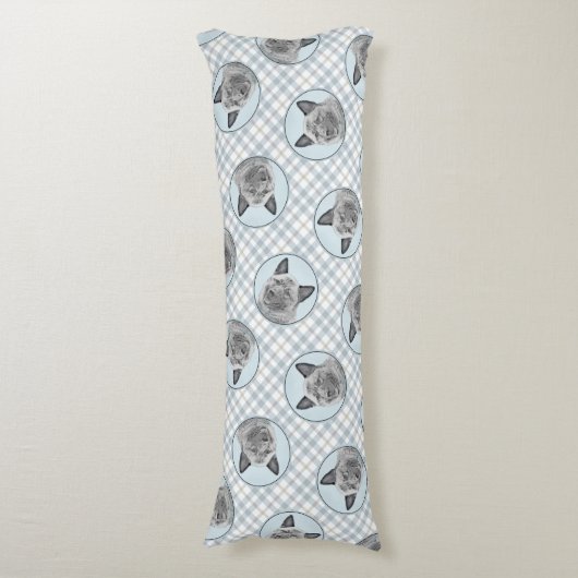 ノルウェーエルクハウンド絵を描の可愛いオリジナルドッグアート ボディピロー (正面縦)