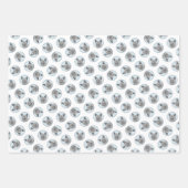 ノルウェーエルクハウンド絵を描の可愛いオリジナルドッグアート ラッピングペーパーシート (正面2)