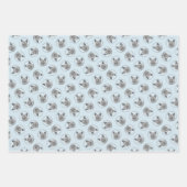 ノルウェーエルクハウンド絵を描の可愛いオリジナルドッグアート ラッピングペーパーシート (正面)