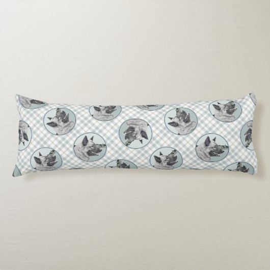 ノルウェーエルクハウンド絵を描アンドヴィレッジズドッグアート ボディピロー (正面)