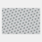 ノルウェーエルクハウンド絵を描アンドヴィレッジズドッグアート ラッピングペーパーシート (正面3)