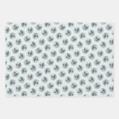 ノルウェーエルクハウンド絵を描アンドヴィレッジズドッグアート ラッピングペーパーシート (正面)