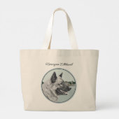 ノルウェーエルクハウンド絵を描アンドヴィレッジズドッグアート ラージトートバッグ (裏面)