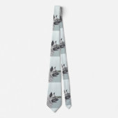 ノルウェーエルクハウンド絵画アットビレッジズドッグアート ネクタイ (正面)