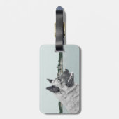 ノルウェーエルクハウンド絵画アットビレッジズドッグアート ラゲッジタグ (裏面縦)