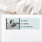 ノルウェーエルクハウンド絵画アットビレッジズドッグアート ラベル (インサイチュ)