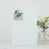 ノルウェーエルクハウンド絵画アットビレッジズドッグアート 便箋 (スタンド正面)