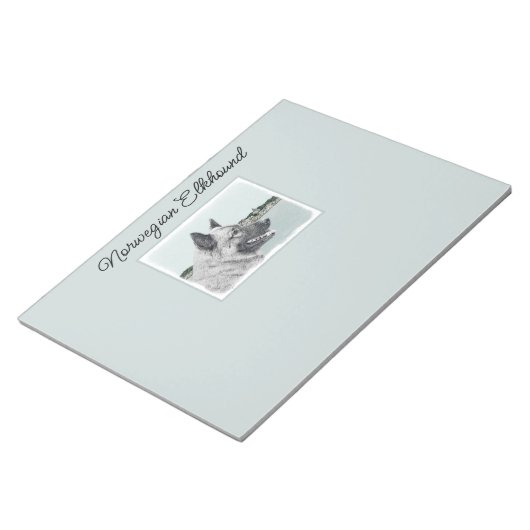 ノルウェーエルクハウンド絵画アットビレッジズドッグアートN ノートパッド (アングル)