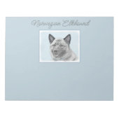 ノルウェーエルクハウンド絵画ズ – オリジナルドッグアートなし ノートパッド (正面)