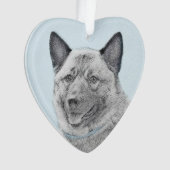 ノルウェーエルクハウンド絵画ズ – オリジナルドッグアート オーナメント (正面)
