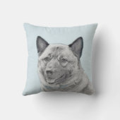 ノルウェーエルクハウンド絵画ズ – オリジナルドッグアート クッション (裏面)