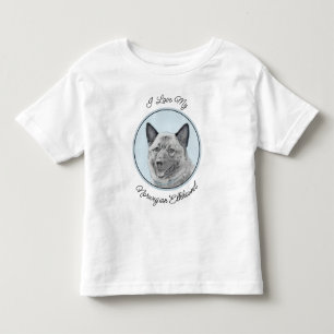 ノルウェーエルクハウンド絵画ズ – オリジナルドッグアート トドラーTシャツ