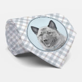 ノルウェーエルクハウンド絵画ズ – オリジナルドッグアート ネクタイ (ロール)